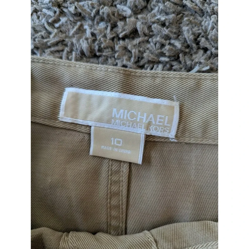 Michael Kors Womens Skirt Khaki Maxi Button Military Safari Size 10 27